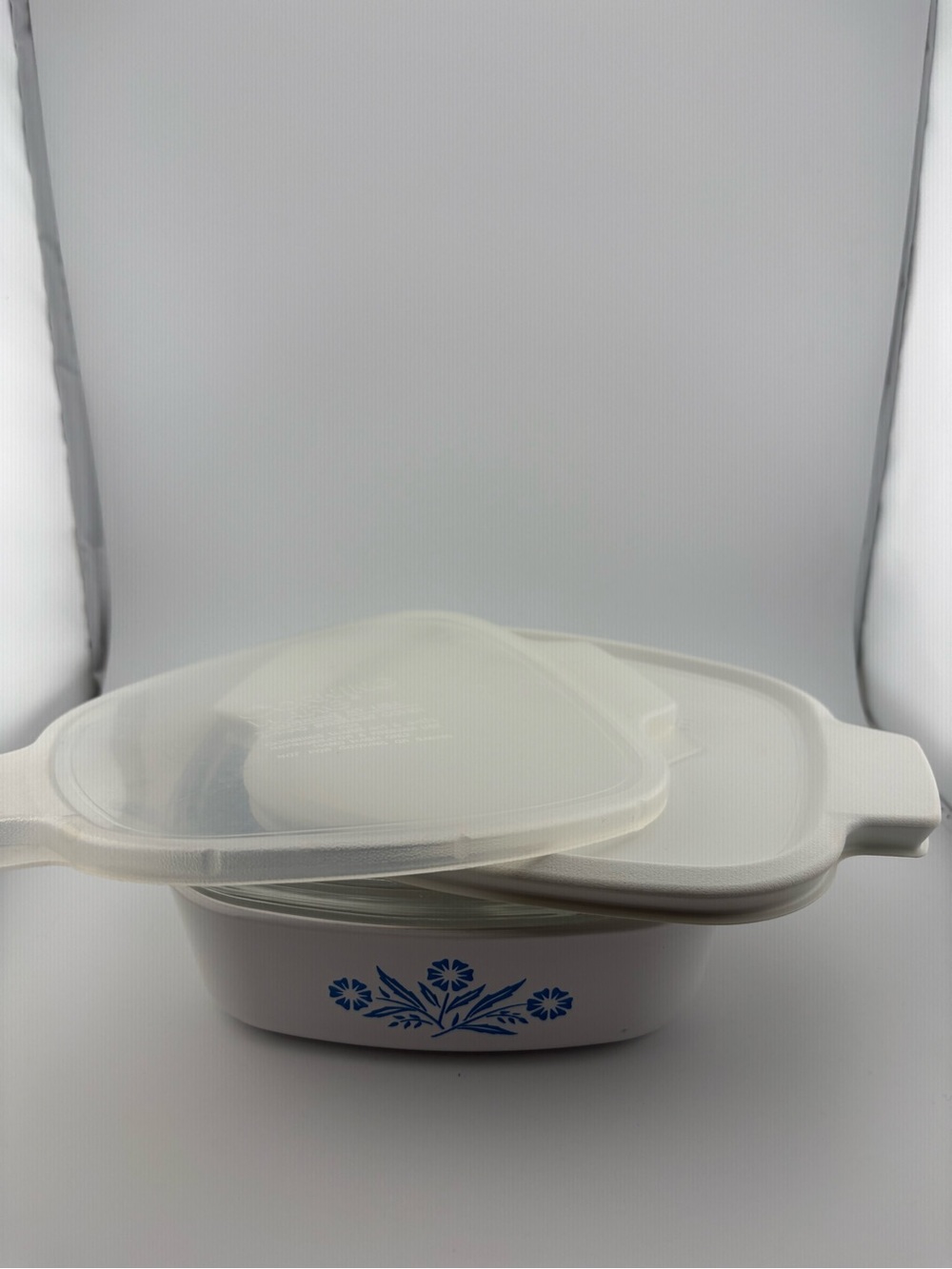 Corningware Blue Cornflower 1 Qt A-1-B with 3 lids